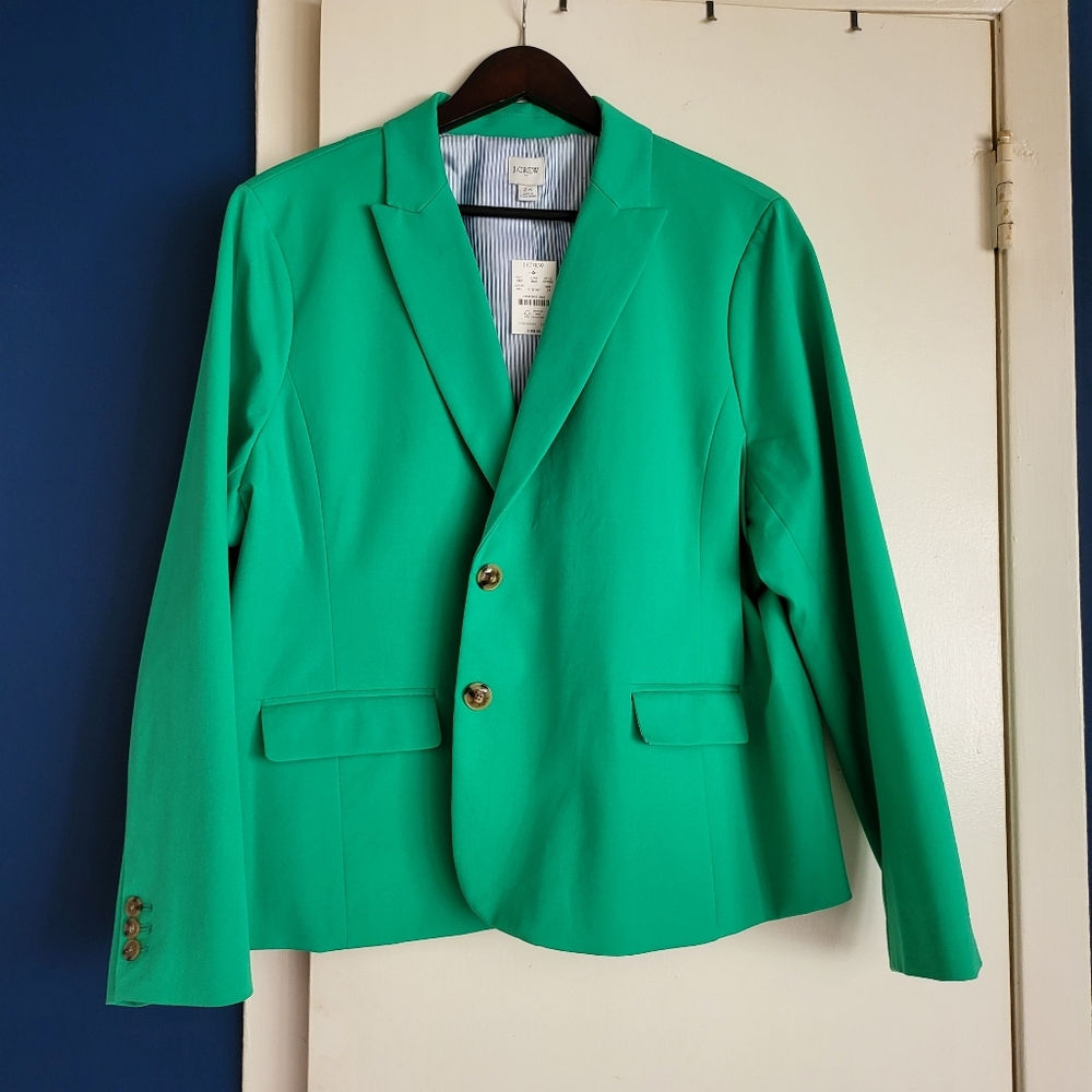 Cotton blend two button blazer